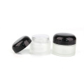 Round Cosmetic Cream Jar 20g 30g 50g Empty Frosted Glass Cream Jar with black cap